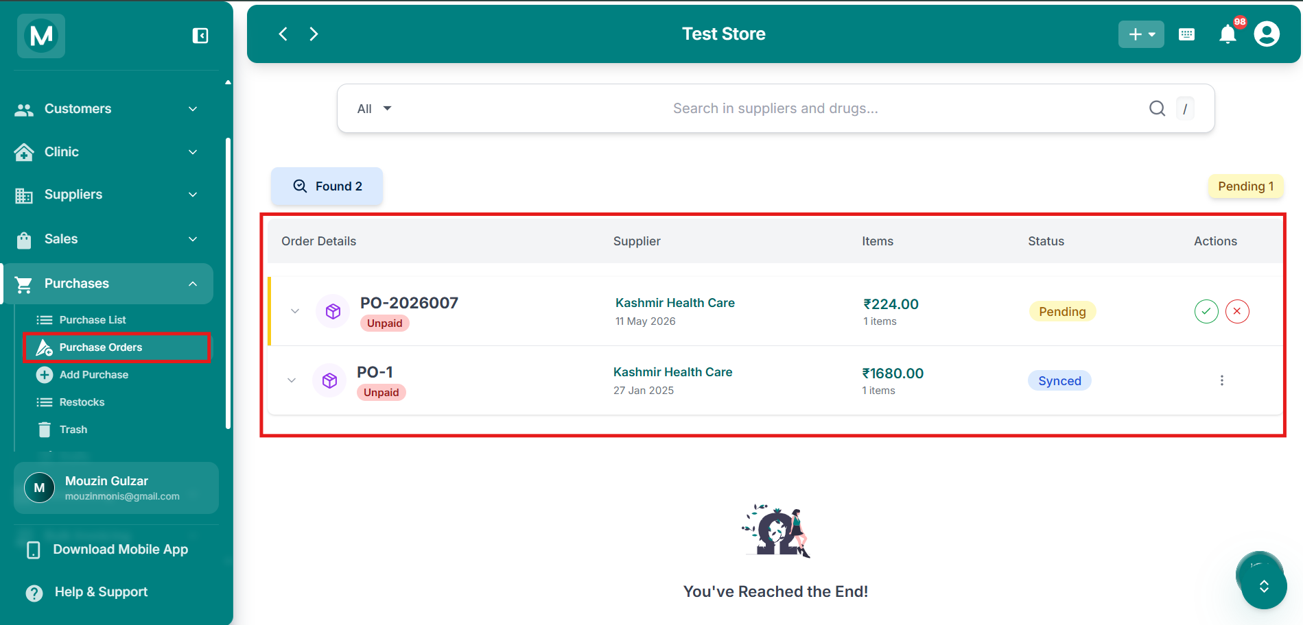 Purchase Orders