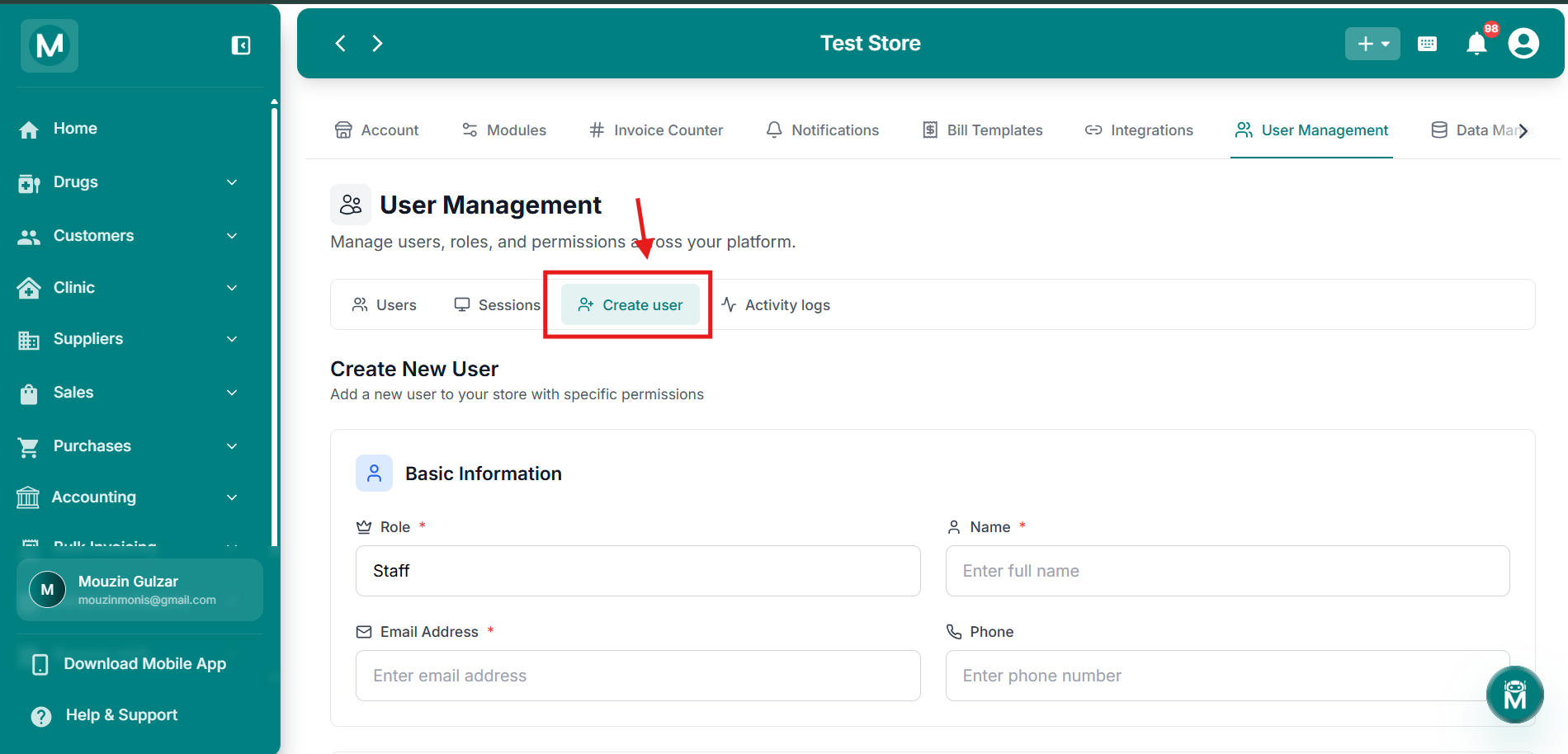Create New User
