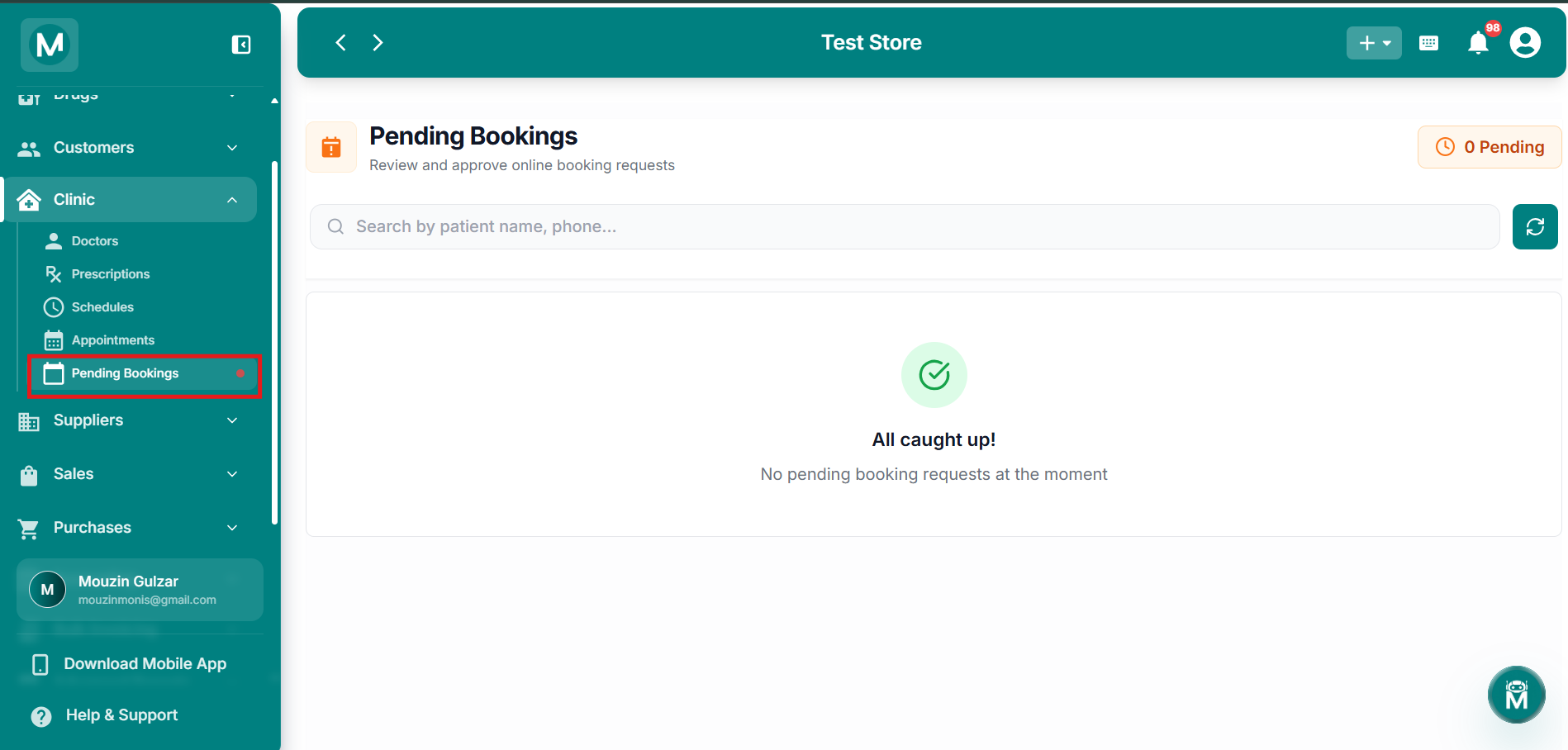 Pending Bookings