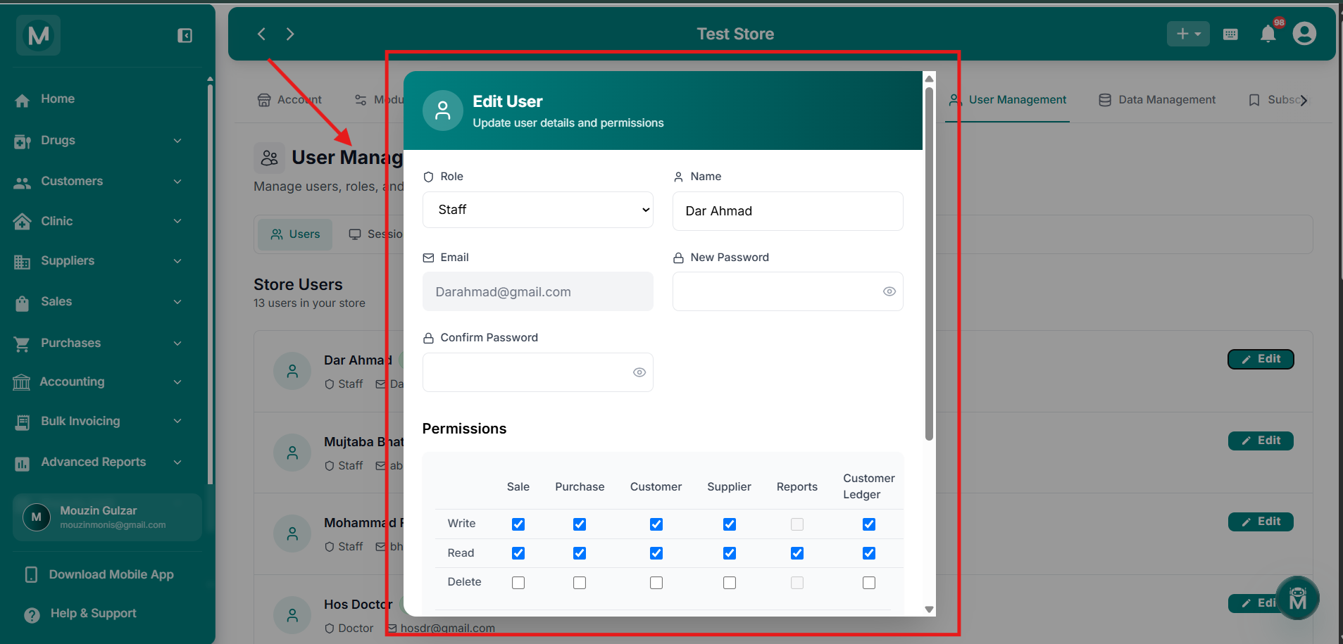 Permissions Grid