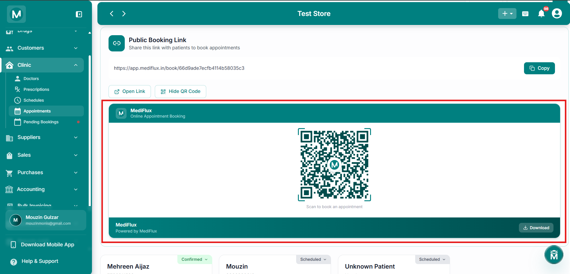 QR Code view