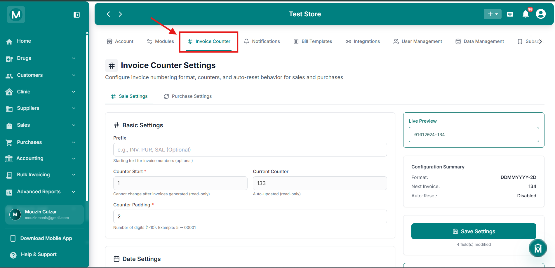 Invoice Counter