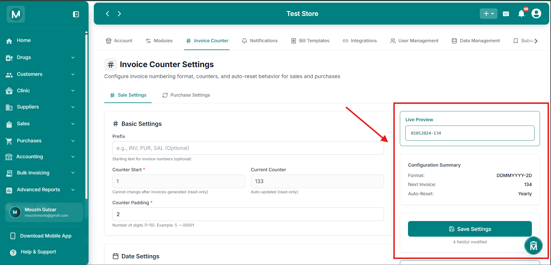 Live Preview and Configuration Summary