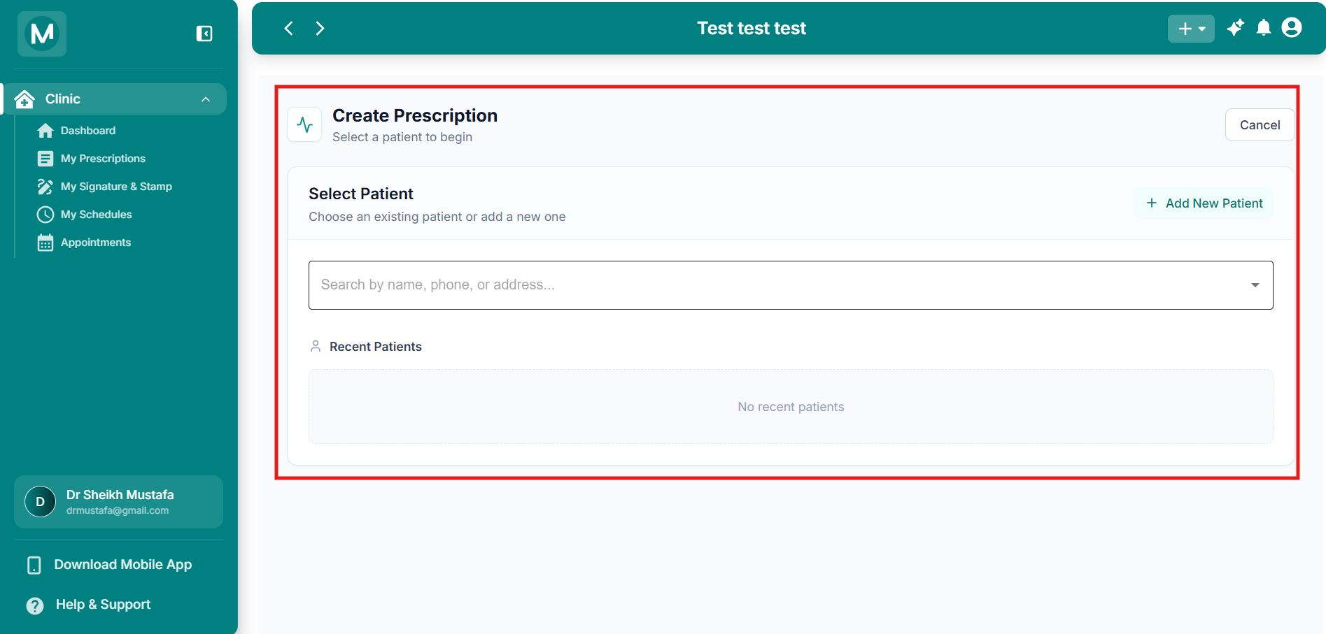 Select Patient